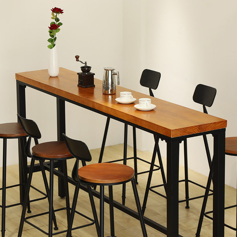 1/4/7 Pieces Modern Rectangular Bar Table Set Wooden Counter Table with High Stools Clearhalo 'Bar Furniture' 'furn' 'furn_home_bar_bar_sets' 'Furniture' 'Home Bars & Bar Sets' 'home_bar_bar_sets' 'Kitchen & Dining Furniture' 5926940