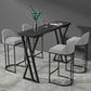 Industrial Stone Pub Table Set 1/2/5 Pieces Rectangle Indoor Bar Pub Table Set 5 Pieces: 1 Black Table, 4 White Stools Clearhalo 'Bar Furniture' 'furn' 'furn_home_bar_bar_sets' 'Furniture' 'Home Bars & Bar Sets' 'home_bar_bar_sets' 'Kitchen & Dining Furniture' 5927005