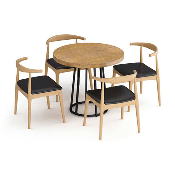 Modern Solid Wood Dining Table Set 1/2/5/7/9 Pieces Dining Set for Home Use 5 Pieces: Table, 4 Chairs Clearhalo 'Dining Room Sets' 'Dining Tables & Seating' 'dining_room_set' 'furn' 'furn_dining_room_set' 'Furniture' 'Kitchen & Dining Furniture' 5927047