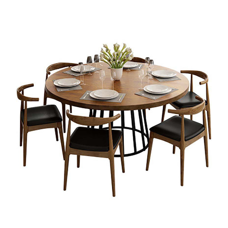 Modern Solid Wood Dining Table Set 1/2/5/7/9 Pieces Dining Set for Home Use Clearhalo 'Dining Room Sets' 'Dining Tables & Seating' 'dining_room_set' 'furn' 'furn_dining_room_set' 'Furniture' 'Kitchen & Dining Furniture' 5927051