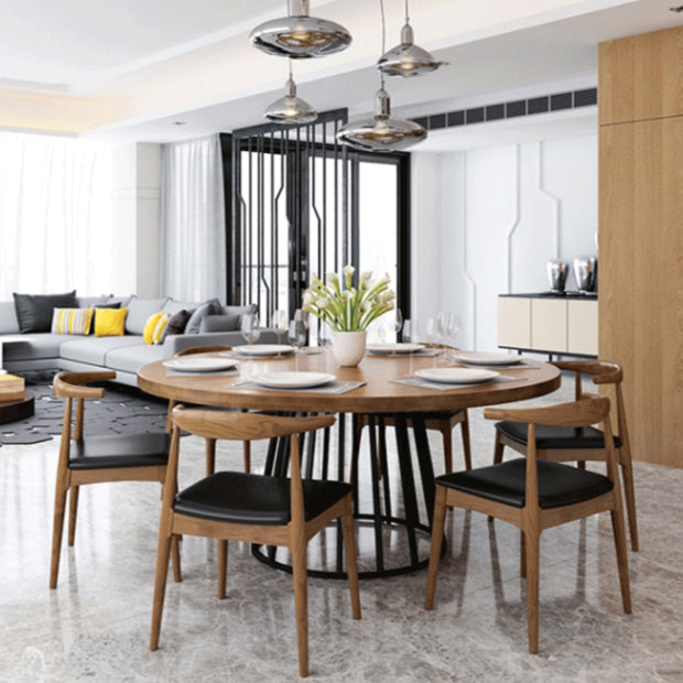 Modern Solid Wood Dining Table Set 1/2/5/7/9 Pieces Dining Set for Home Use Clearhalo 'Dining Room Sets' 'Dining Tables & Seating' 'dining_room_set' 'furn' 'furn_dining_room_set' 'Furniture' 'Kitchen & Dining Furniture' 5927054