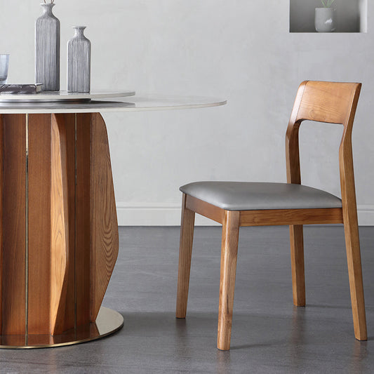 Mesa de comedor redondo Juego 1/3/4/5/7 PCS Ceniza Mesa y sillas de comedor de madera maciza