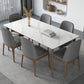 Modern Style Sintered Stone Dining Set Wood 1/2/3/4/5/7 Pieces Dining Set