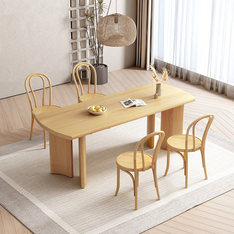 Modern 1/3/4/5/7 Pieces Rectangle Dining Set Solid Wood Dinette Table with Chairs 5 Pieces: Table, 4 Chairs Clearhalo 'Dining Room Sets' 'Dining Tables & Seating' 'dining_room_set' 'furn' 'furn_dining_room_set' 'Furniture' 'Kitchen & Dining Furniture' 5927133