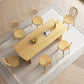 Modern 1/3/4/5/7 Pieces Rectangle Dining Set Solid Wood Dinette Table with Chairs 7 Pieces: Table, 6 Chairs Clearhalo 'Dining Room Sets' 'Dining Tables & Seating' 'dining_room_set' 'furn' 'furn_dining_room_set' 'Furniture' 'Kitchen & Dining Furniture' 5927135