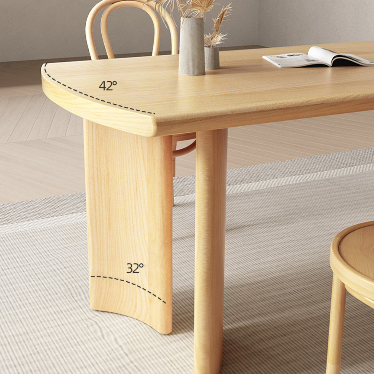 Modern 1/3/4/5/7 Pieces Rectangle Dining Set Solid Wood Dinette Table with Chairs Clearhalo 'Dining Room Sets' 'Dining Tables & Seating' 'dining_room_set' 'furn' 'furn_dining_room_set' 'Furniture' 'Kitchen & Dining Furniture' 5927141