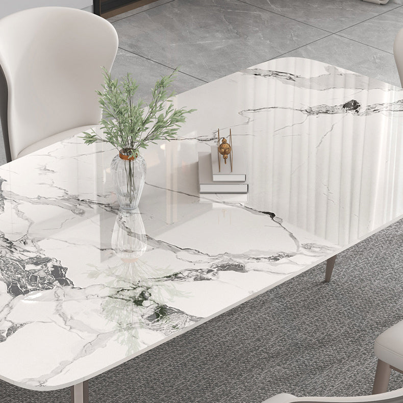 Contemporary Stone Dining Table Set 1/2/5/7 Pieces Dining Set for Home Use Clearhalo 'Dining Room Sets' 'Dining Tables & Seating' 'dining_room_set' 'furn' 'furn_dining_room_set' 'Furniture' 'Kitchen & Dining Furniture' 5927171