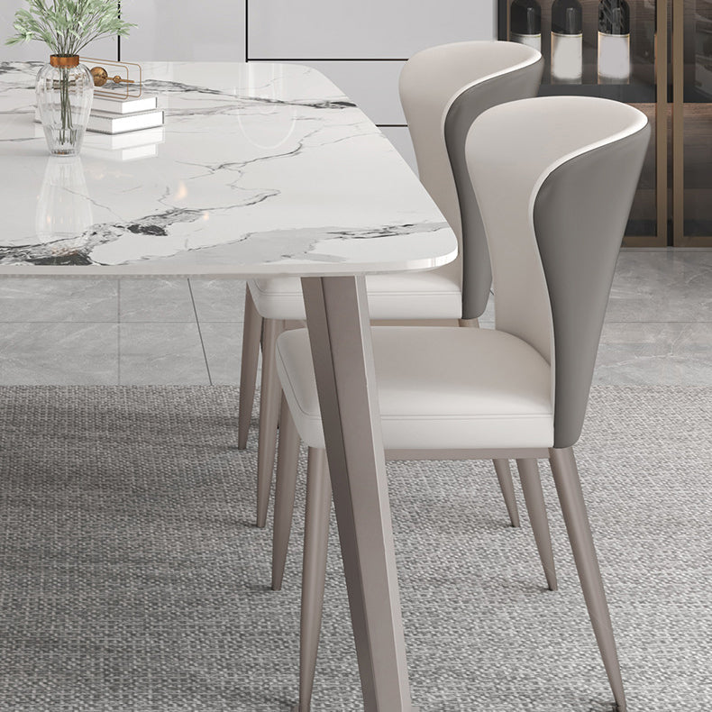 Contemporary Stone Dining Table Set 1/2/5/7 Pieces Dining Set for Home Use Clearhalo 'Dining Room Sets' 'Dining Tables & Seating' 'dining_room_set' 'furn' 'furn_dining_room_set' 'Furniture' 'Kitchen & Dining Furniture' 5927173