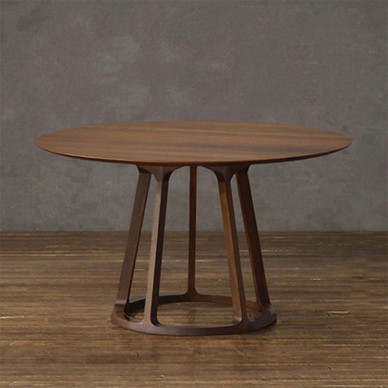Mesa de comedor redonda moderna, mesa de comedor de madera maciza de 1/2/5 piezas con sillas