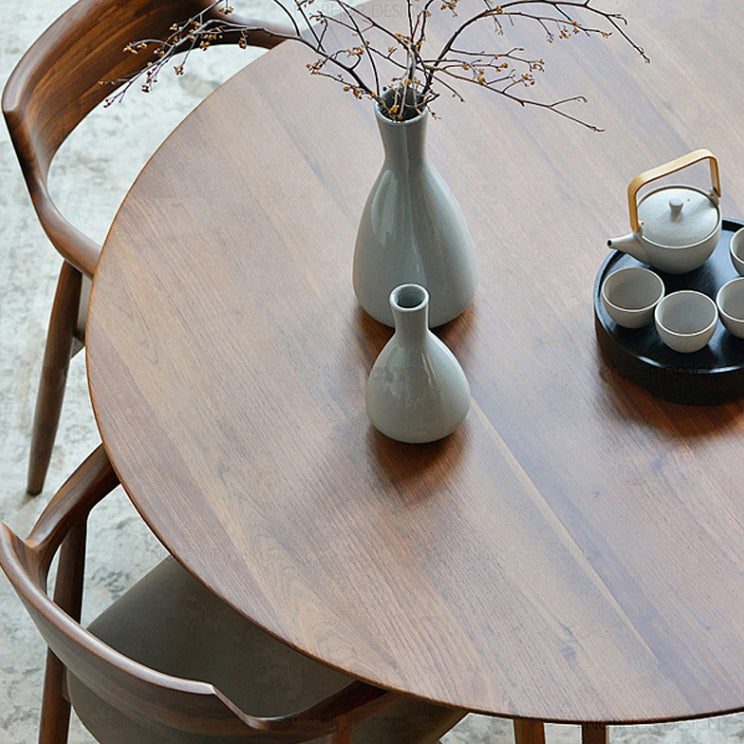 Mesa de comedor redonda moderna, mesa de comedor de madera maciza de 1/2/5 piezas con sillas