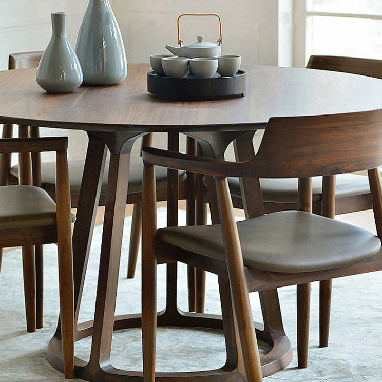 Mesa de comedor redonda moderna, mesa de comedor de madera maciza de 1/2/5 piezas con sillas