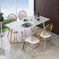 Modern Dining Furniture Set 1/5 Pcs Stone Dining Table with Metal Frame Armless Chairs