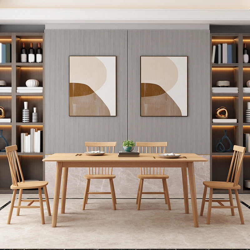 Traditional 1/2/5/7 Pieces Rectangle Dining Set Solid Wood Dining Room Table with Chairs Clearhalo 'Dining Room Sets' 'Dining Tables & Seating' 'dining_room_set' 'furn' 'furn_dining_room_set' 'Furniture' 'Kitchen & Dining Furniture' 5927268
