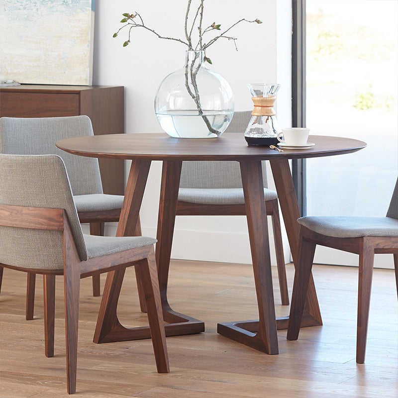 Modern 1/2/4/5 Pieces Round Dining Set Solid Wood Dinette Table with Wood Chairs