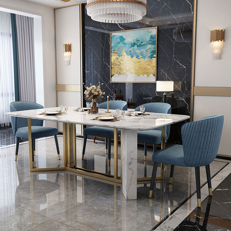 Contemporary Style Rectangle Table Set 1/4/5/7 Pieces Dining Set for Home Clearhalo 'Dining Room Sets' 'Dining Tables & Seating' 'dining_room_set' 'furn' 'furn_dining_room_set' 'Furniture' 'Kitchen & Dining Furniture' 5927345