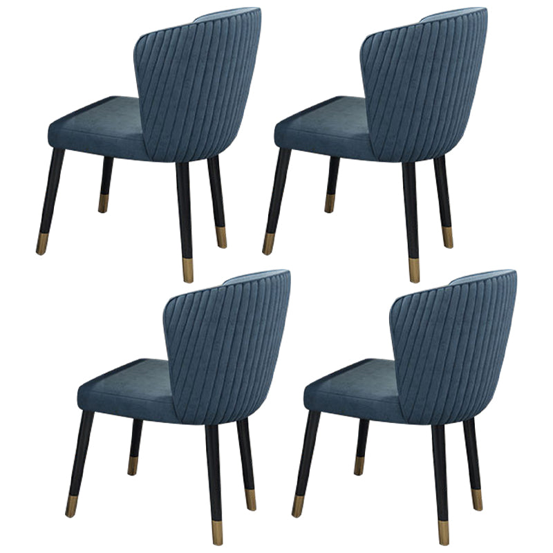 Contemporary Style Rectangle Table Set 1/4/5/7 Pieces Dining Set for Home 4 Blue Chairs Clearhalo 'Dining Room Sets' 'Dining Tables & Seating' 'dining_room_set' 'furn' 'furn_dining_room_set' 'Furniture' 'Kitchen & Dining Furniture' 5927346