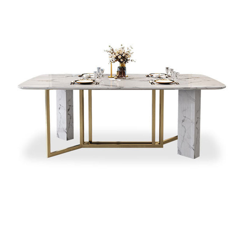 Contemporary Style Rectangle Table Set 1/4/5/7 Pieces Dining Set for Home White 70.9"L x 35.4"W Clearhalo 'Dining Room Sets' 'Dining Tables & Seating' 'dining_room_set' 'furn' 'furn_dining_room_set' 'Furniture' 'Kitchen & Dining Furniture' 5927351