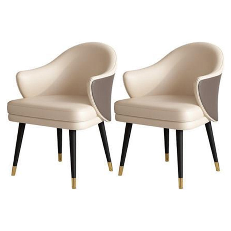 Glam Style Sintered Stone Dining Set Round 1/2/5 Pieces Dining Set for Home Use 2 Beige Chairs Clearhalo 'Dining Room Sets' 'Dining Tables & Seating' 'dining_room_set' 'furn' 'furn_dining_room_set' 'Furniture' 'Kitchen & Dining Furniture' 5927362
