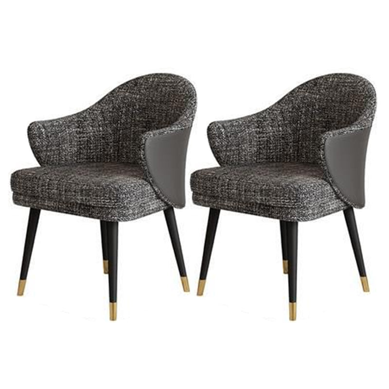 Glam Style Sintered Stone Dining Set Round 1/2/5 Pieces Dining Set for Home Use 2 Black Chairs Clearhalo 'Dining Room Sets' 'Dining Tables & Seating' 'dining_room_set' 'furn' 'furn_dining_room_set' 'Furniture' 'Kitchen & Dining Furniture' 5927363