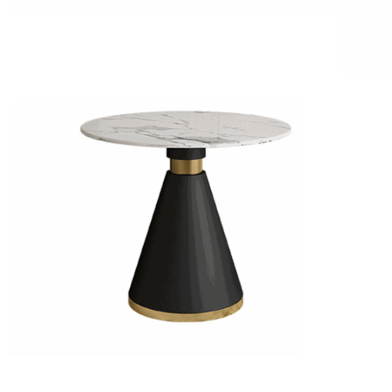 Glam Style Sintered Stone Dining Set Round 1/2/5 Pieces Dining Set for Home Use Clearhalo 'Dining Room Sets' 'Dining Tables & Seating' 'dining_room_set' 'furn' 'furn_dining_room_set' 'Furniture' 'Kitchen & Dining Furniture' 5927367
