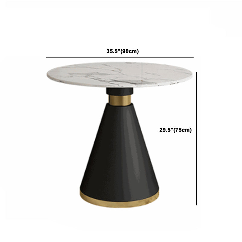 Glam Style Sintered Stone Dining Set Round 1/2/5 Pieces Dining Set for Home Use Clearhalo 'Dining Room Sets' 'Dining Tables & Seating' 'dining_room_set' 'furn' 'furn_dining_room_set' 'Furniture' 'Kitchen & Dining Furniture' 5927374