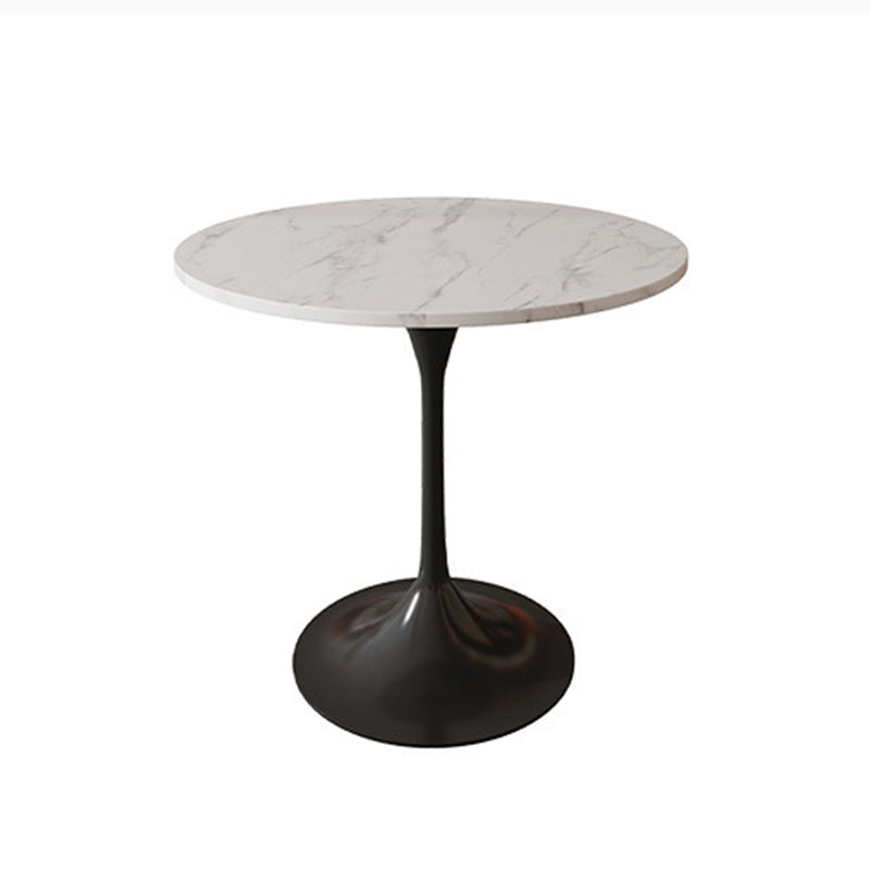 Glam Style Sintered Stone Dining Set Round 1/2/5 Pieces Dining Set Black 31"L x 31"W Clearhalo 'Dining Room Sets' 'Dining Tables & Seating' 'dining_room_set' 'furn' 'furn_dining_room_set' 'Furniture' 'Kitchen & Dining Furniture' 5927377