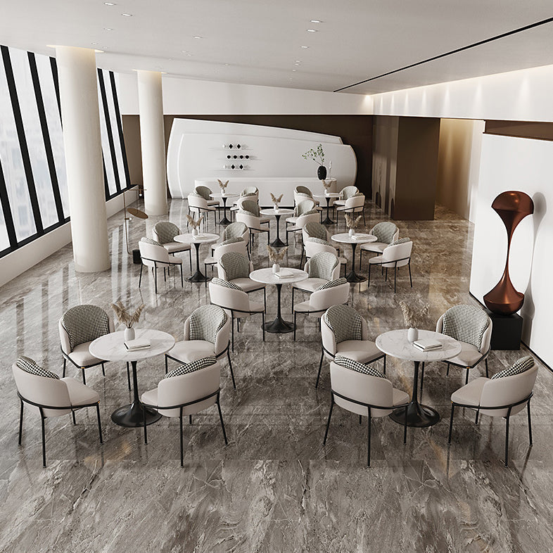 Glam Style Sintered Stone Dining Set Round 1/2/5 Pieces Dining Set Clearhalo 'Dining Room Sets' 'Dining Tables & Seating' 'dining_room_set' 'furn' 'furn_dining_room_set' 'Furniture' 'Kitchen & Dining Furniture' 5927386