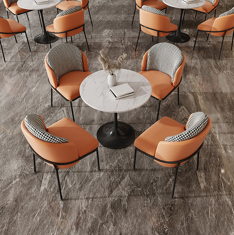 Glam Style Sintered Stone Dining Set Round 1/2/5 Pieces Dining Set Clearhalo 'Dining Room Sets' 'Dining Tables & Seating' 'dining_room_set' 'furn' 'furn_dining_room_set' 'Furniture' 'Kitchen & Dining Furniture' 5927387