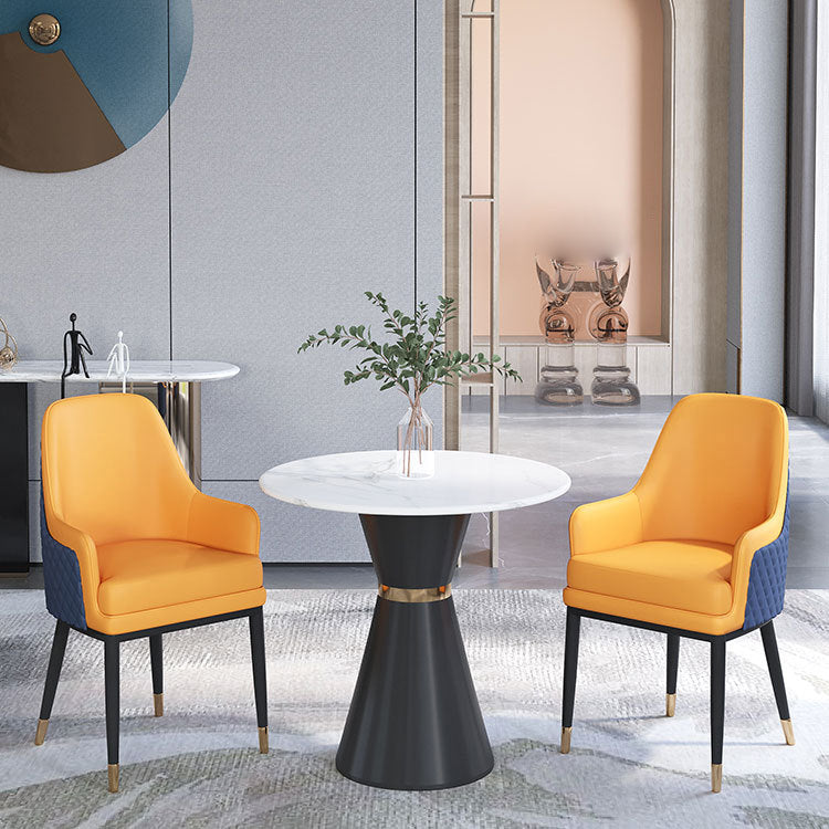 Eigentijdse faux marmeren eettafel set rond 1/2/3/4/5 stukken dinerset voor thuisgebruik