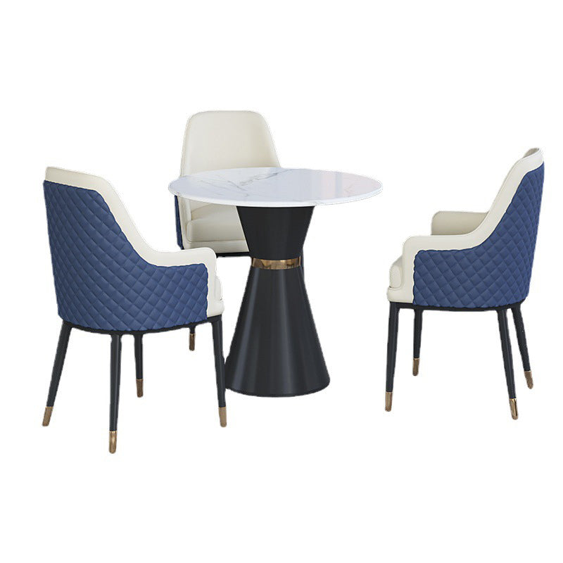 Eigentijdse faux marmeren eettafel set rond 1/2/3/4/5 stukken dinerset voor thuisgebruik