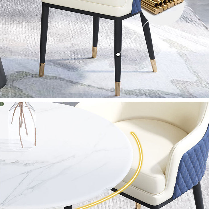 Eigentijdse faux marmeren eettafel set rond 1/2/3/4/5 stukken dinerset voor thuisgebruik