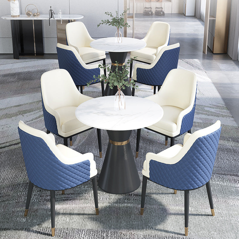 Eigentijdse faux marmeren eettafel set rond 1/2/3/4/5 stukken dinerset voor thuisgebruik