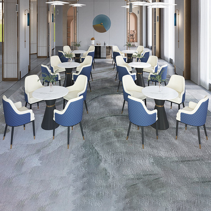 Eigentijdse faux marmeren eettafel set rond 1/2/3/4/5 stukken dinerset voor thuisgebruik