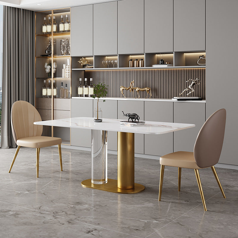 Juego de mesa de comedor de piedra rectangular moderna, juego de comedor de 1/3/4/5/7 piezas para uso doméstico
