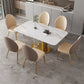 Juego de mesa de comedor de piedra rectangular moderna, juego de comedor de 1/3/4/5/7 piezas para uso doméstico