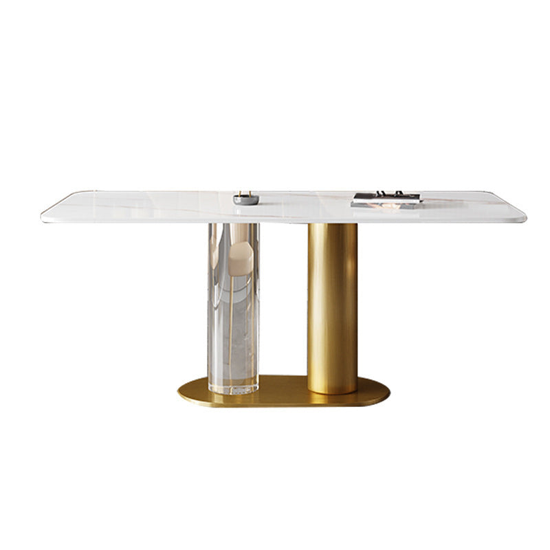 Luxurious 1/3/4/5/7 Pieces Rectangle Dining Set Sintered Stone Top Dinette Table Set