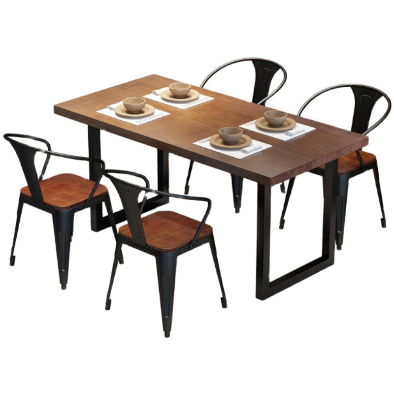 Set di tavoli da pranzo industriale 1/2/3/5 PC Tavolo in legno massiccio con sedie a braccio