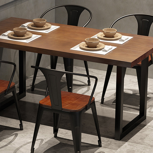 Set di tavoli da pranzo industriale 1/2/3/5 PC Tavolo in legno massiccio con sedie a braccio