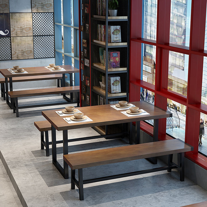 Set di tavoli da pranzo industriale 1/2/3/5 PC Tavolo in legno massiccio con sedie a braccio