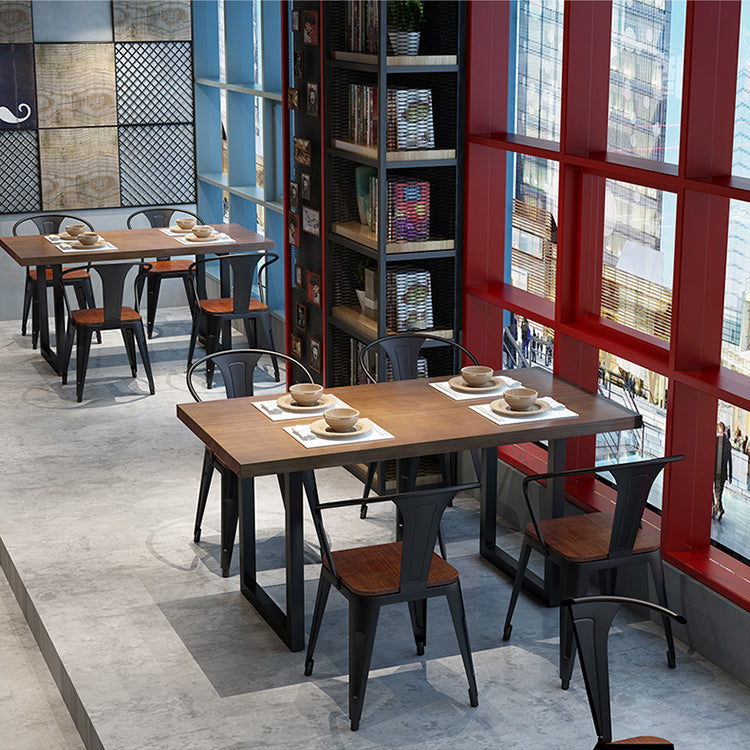 Set di tavoli da pranzo industriale 1/2/3/5 PC Tavolo in legno massiccio con sedie a braccio