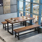 Set di tavoli da pranzo industriale 1/2/3/5 PC Tavolo in legno massiccio con sedie a braccio
