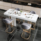 Ensemble de table de bar Glam 1/5 pièces, table de comptoir rectangulaire en pierre avec tabourets hauts pour balcon