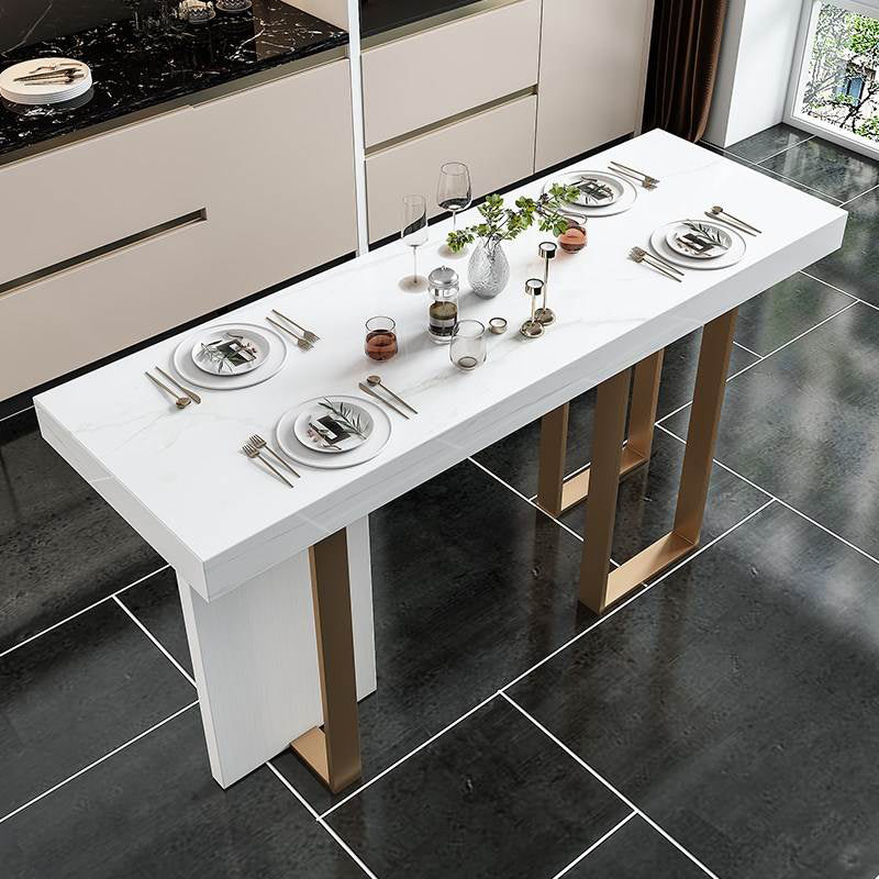 Ensemble de table de bar Glam 1/5 pièces, table de comptoir rectangulaire en pierre avec tabourets hauts pour balcon