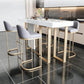 Ensemble de table de bar Glam 1/5 pièces, table de comptoir rectangulaire en pierre avec tabourets hauts pour balcon