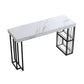 Modern 1/3 Pieces Bar Table Set Rectangle Stone Counter Table with Stools for Dining Room Black 78.7"L x 17.7"W Clearhalo 'Bar Furniture' 'furn' 'furn_home_bar_bar_sets' 'Furniture' 'Home Bars & Bar Sets' 'home_bar_bar_sets' 'Kitchen & Dining Furniture' 5927546
