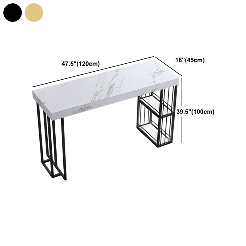 Modern 1/3 Pieces Bar Table Set Rectangle Stone Counter Table with Stools for Dining Room Clearhalo 'Bar Furniture' 'furn' 'furn_home_bar_bar_sets' 'Furniture' 'Home Bars & Bar Sets' 'home_bar_bar_sets' 'Kitchen & Dining Furniture' 5927553