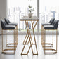 Glam Style 1/2/5 Pieces Bar Table Set Rectangle Bar Table with Metal High Stools for Home Clearhalo 'Bar Furniture' 'furn' 'furn_home_bar_bar_sets' 'Furniture' 'Home Bars & Bar Sets' 'home_bar_bar_sets' 'Kitchen & Dining Furniture' 5927573