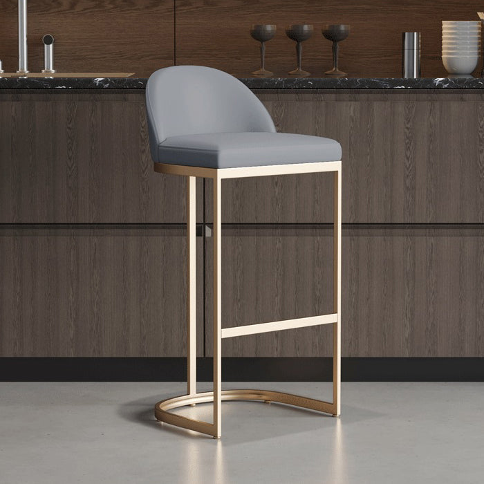 Glam Style 1/2/5 Pieces Bar Table Set Rectangle Bar Table with Metal High Stools for Home Grey 26"H Stool (Single) Clearhalo 'Bar Furniture' 'furn' 'furn_home_bar_bar_sets' 'Furniture' 'Home Bars & Bar Sets' 'home_bar_bar_sets' 'Kitchen & Dining Furniture' 5927574