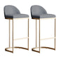 Glam Style 1/2/5 Pieces Bar Table Set Rectangle Bar Table with Metal High Stools for Home Grey 26"H Stools (Set of 2) Clearhalo 'Bar Furniture' 'furn' 'furn_home_bar_bar_sets' 'Furniture' 'Home Bars & Bar Sets' 'home_bar_bar_sets' 'Kitchen & Dining Furniture' 5927575