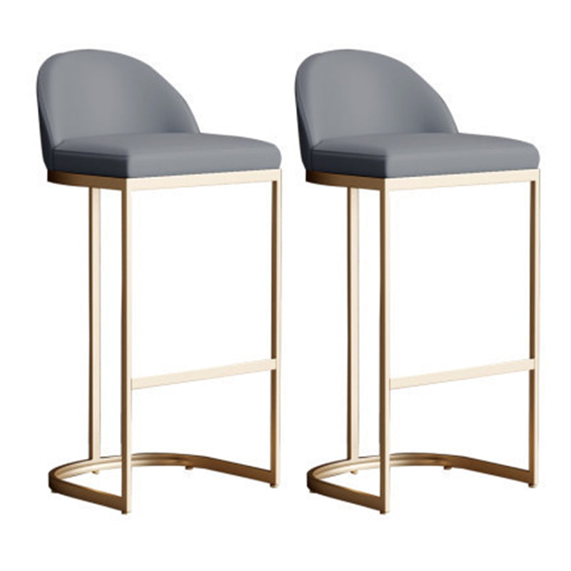 Glam Style 1/2/5 Pieces Bar Table Set Rectangle Bar Table with Metal High Stools for Home Grey 26"H Stools (Set of 2) Clearhalo 'Bar Furniture' 'furn' 'furn_home_bar_bar_sets' 'Furniture' 'Home Bars & Bar Sets' 'home_bar_bar_sets' 'Kitchen & Dining Furniture' 5927575